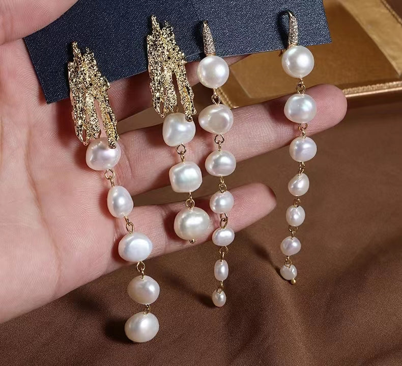 Pendientes Dream Tears de perla de agua dulce genuina