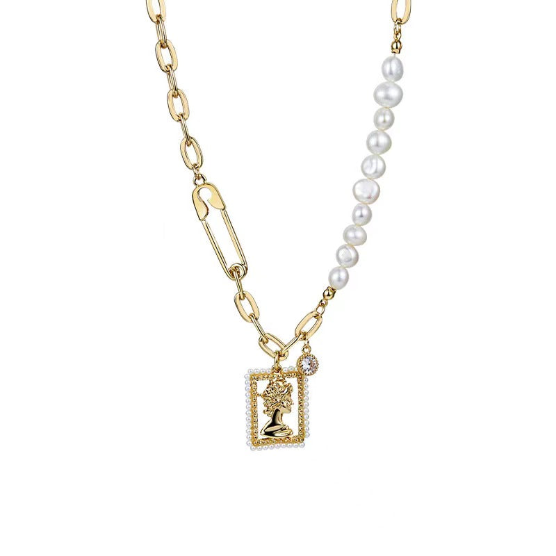Collar de perlas barrocas auténticas de agua dulce de la reina