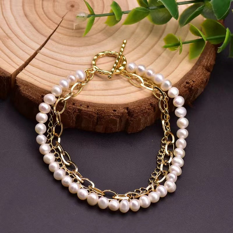 Bracelet Vesta en véritable perle d'eau douce baroque (édition limitée)