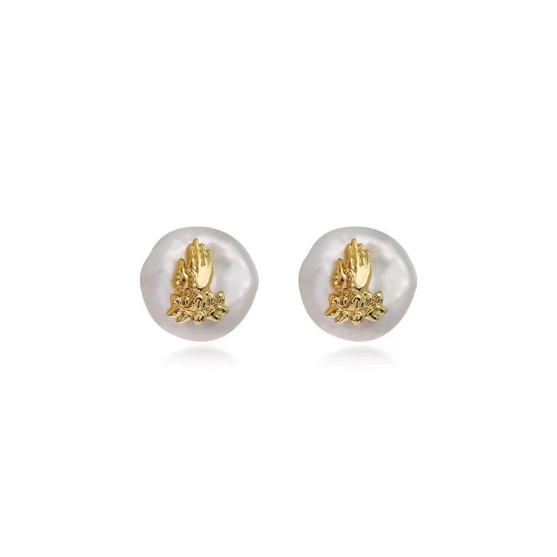 Pendientes Midas Touch de perla barroca genuina