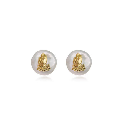 Boucles d'oreilles Midas Touch en véritable perle baroque