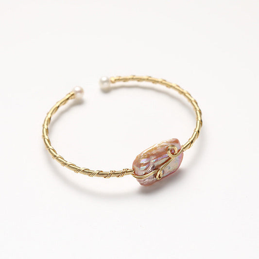 Bracelet Esmé en argent massif S925 et véritable perle baroque