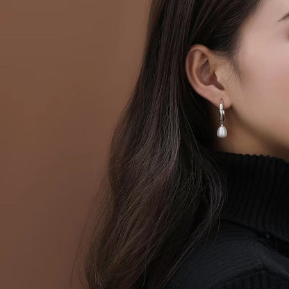 Genuine Baroque Pearl S925 Silver Bird Bone Earrings
