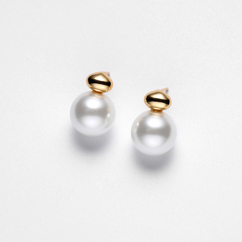 Pendientes de plata maciza S925 con perlas de agua dulce auténticas y bombillas nuevas