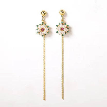 Genuine Freshwater Pearl Flower Earrings