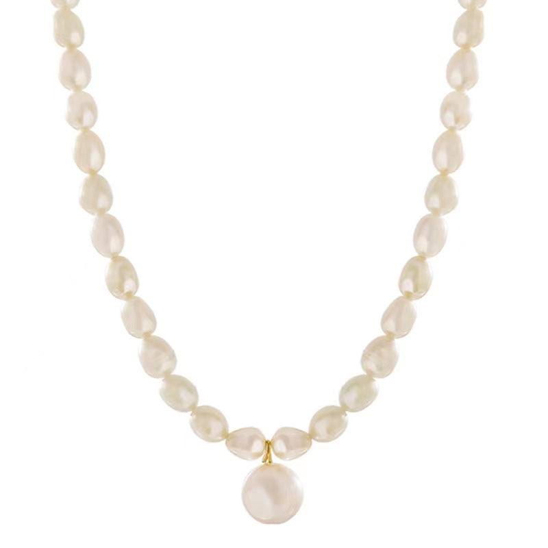 Collar de corazón puro con perlas de agua dulce genuinas