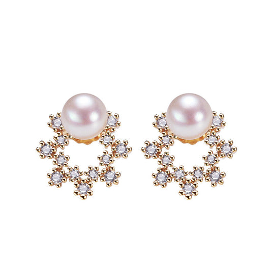 Laiton plaqué or 18 carats Véritable perle d'eau douce