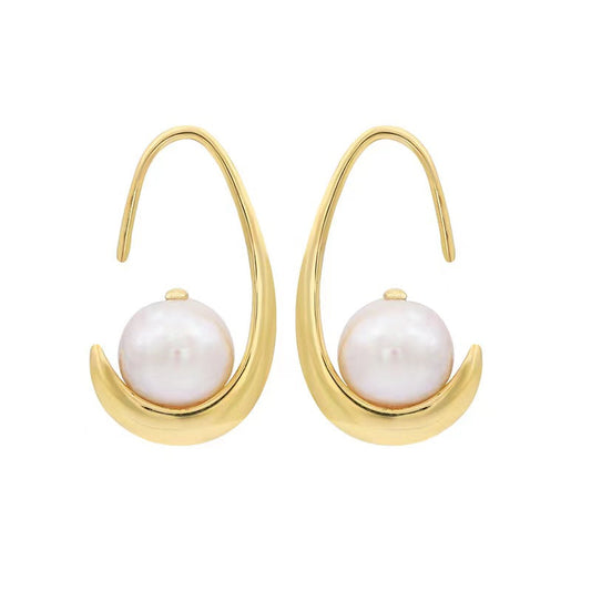 Boucles d'oreilles en argent massif S925 avec perles d'eau douce véritables