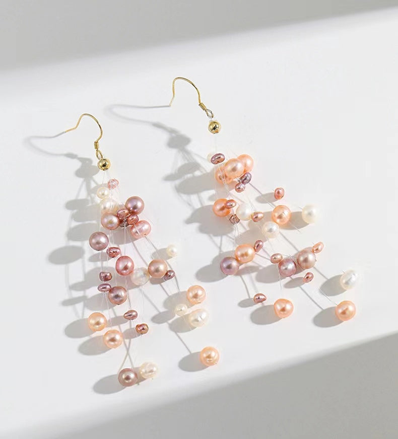 Boucles d'oreilles Meteor Dream en perles d'eau douce véritables