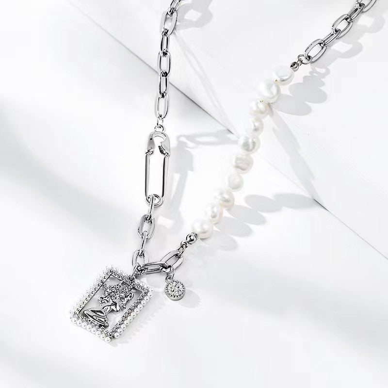 Collar de perlas barrocas auténticas de agua dulce de la reina