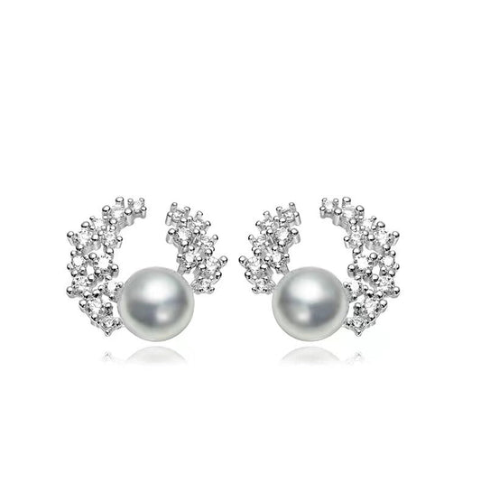 Boucles d'oreilles Enid en véritable perle d'Akoya