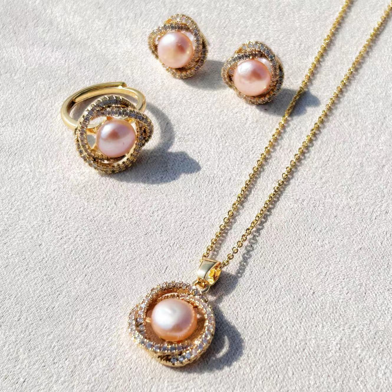 Genuine Freshwater Baroque Pearl Sunrise Set