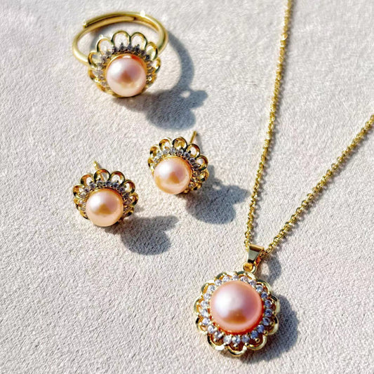 Ensemble de perles baroques d'eau douce véritables Ocean Sunset