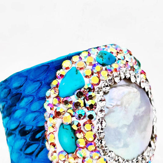 Bague Hausch en véritable perle baroque naturelle et lapis-lazuli